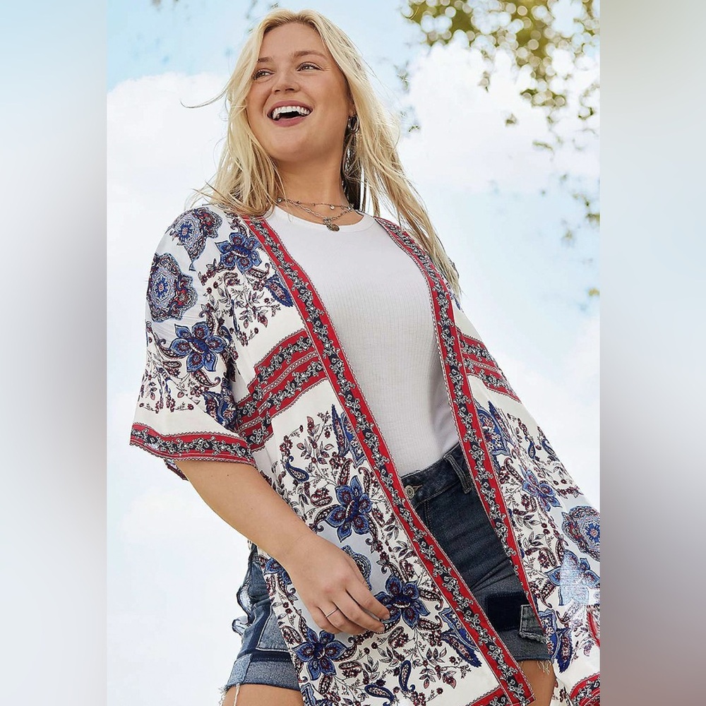 Americana border kimono size M